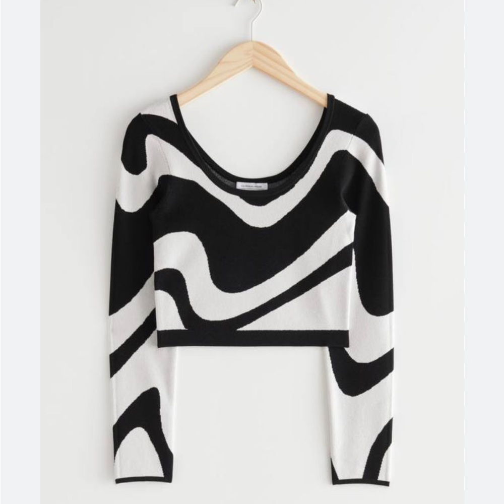 & Other Stories Jacquard Knit Top L - Picture 5 of 5